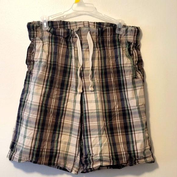 Men's Sonoma elastic waistband & drawstring shorts plaid with pockets medium - Picture 1 of 6
